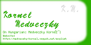 kornel medveczky business card